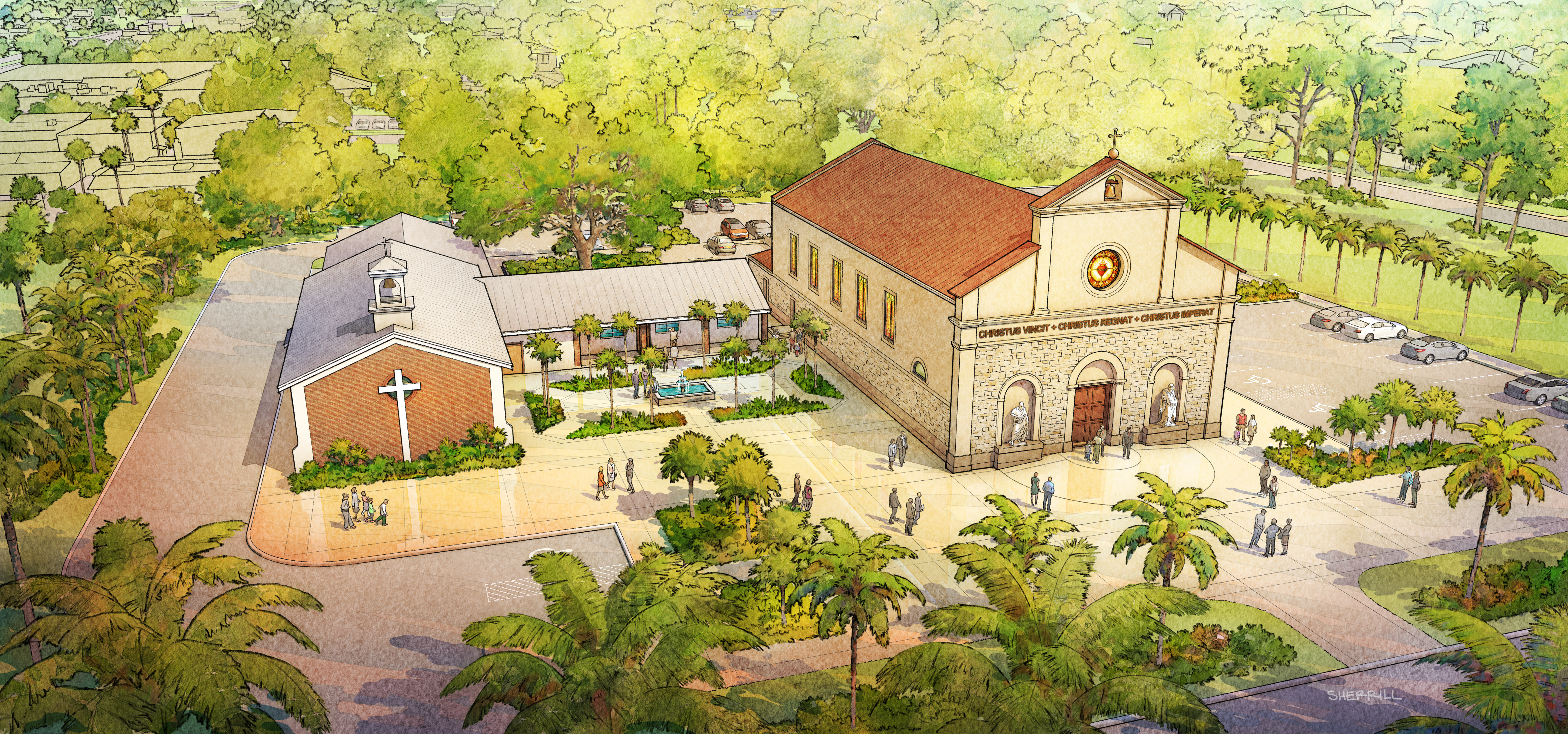 Rendering for the Christ the King building project